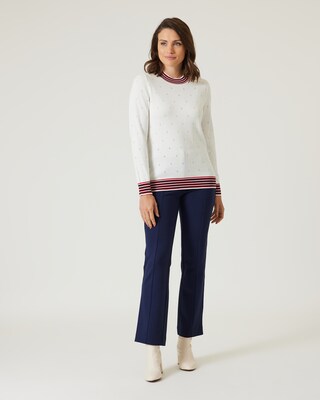 Ajours-Pullover im Streifen-Design