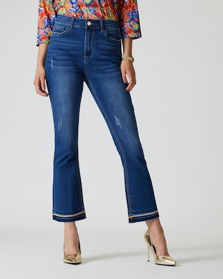 Jeans mit Perlen-Deko