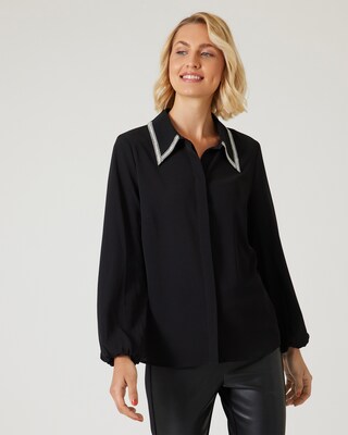 Bluse mit Strasskragen