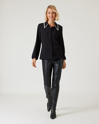 Bluse mit Strasskragen