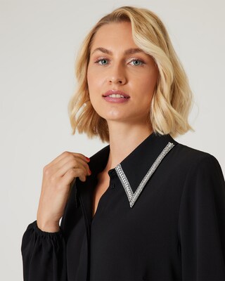 Bluse mit Strasskragen