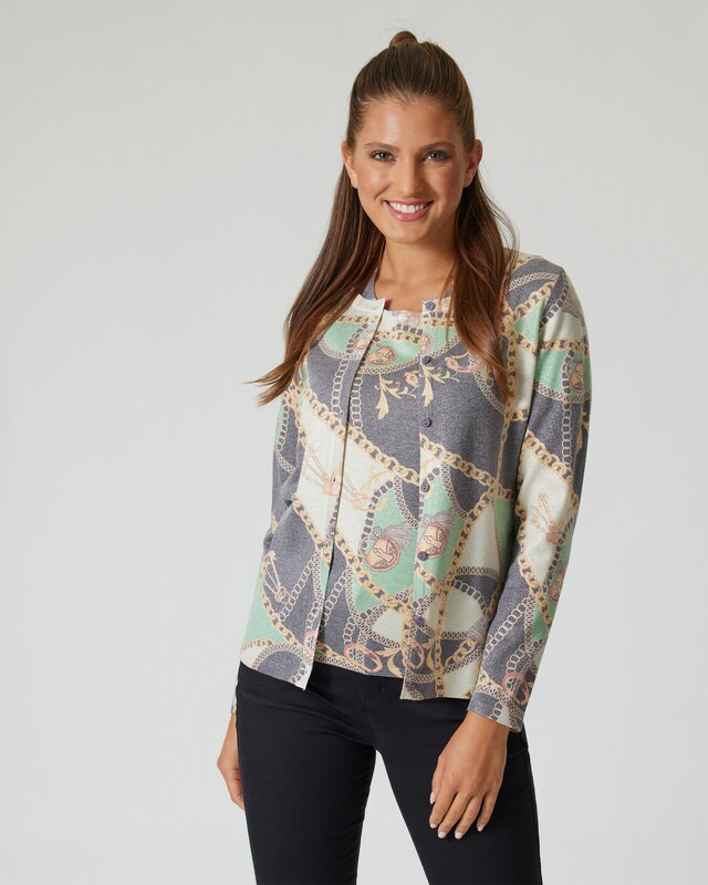 Soft-Twinset mit Ketten-Print