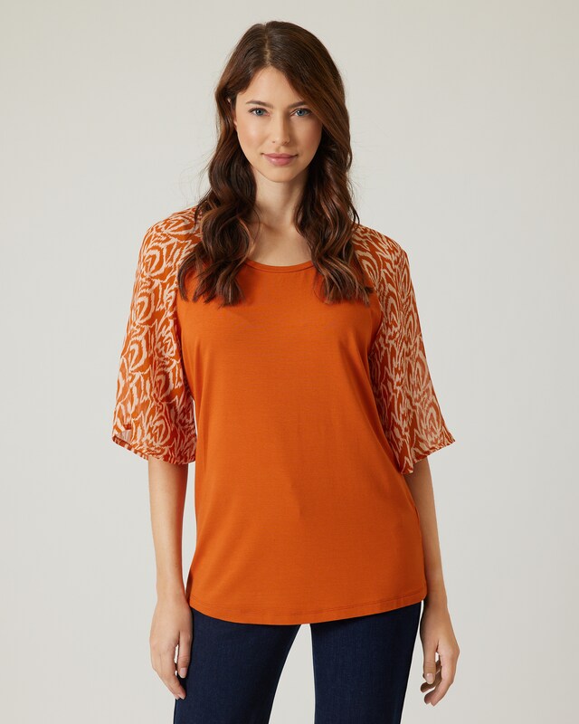 Shirt mit Chiffon-Ärmeln
