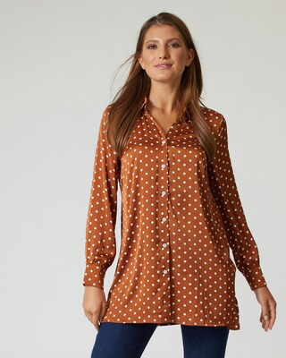 Longbluse mit Punkten
