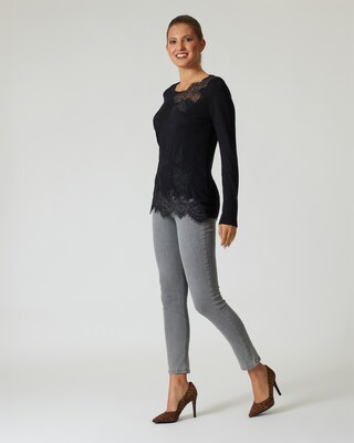 Strickpullover mit Spitze