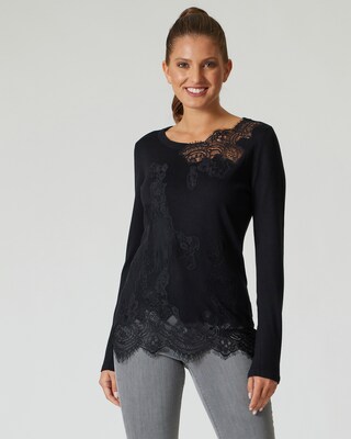 Strickpullover mit Spitze