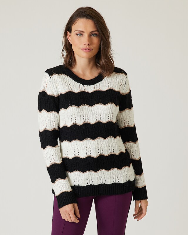 Wellenstreifen Pullover