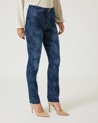 5-Pocket-Jeans mit Allover-Druck