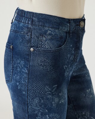 5-Pocket-Jeans mit Allover-Druck