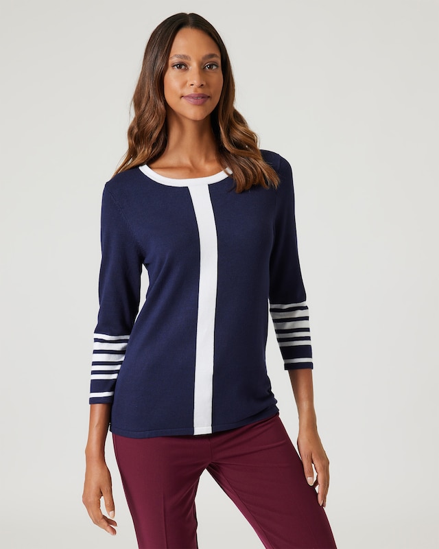 Pullover mit Kontraststreifen