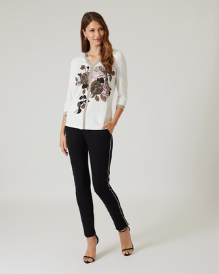 Shirt mit Glanzblumen