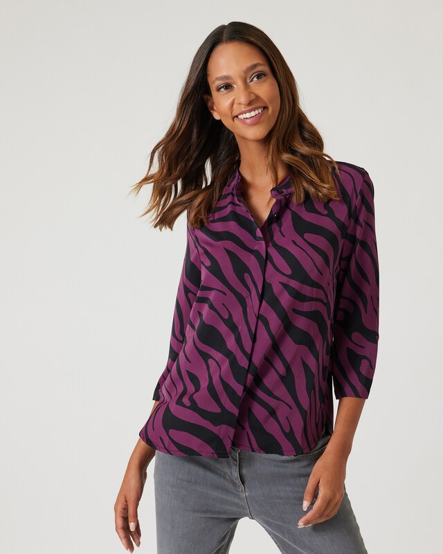 Tunika-Bluse mit Animaldruck