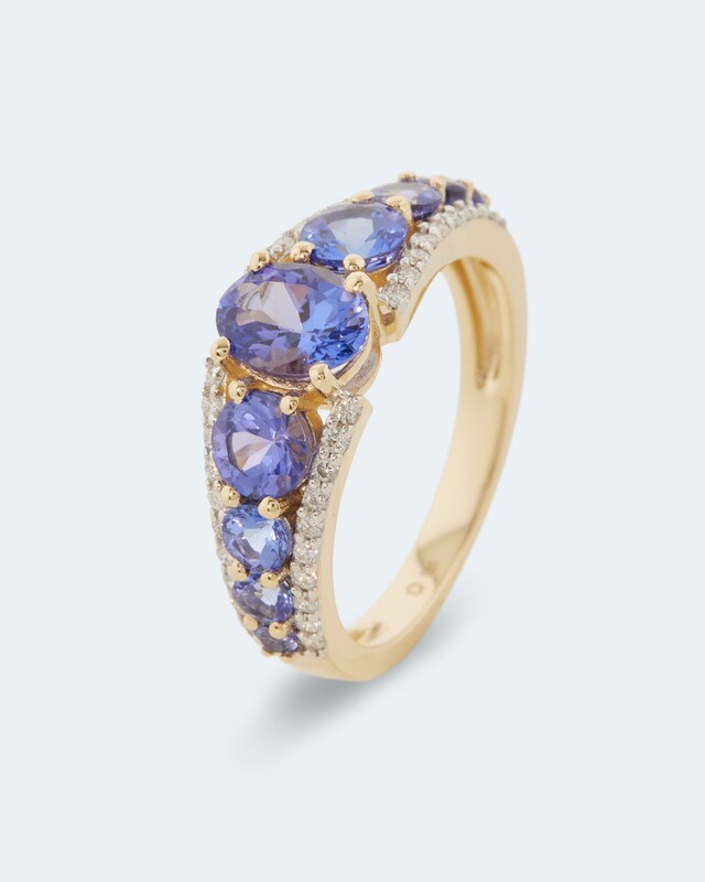 Ring mit Tansanit AAAA & Brillanten