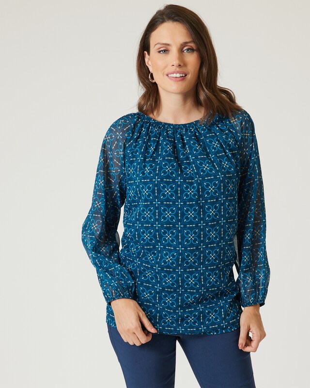 Chiffonbluse, bedruckt