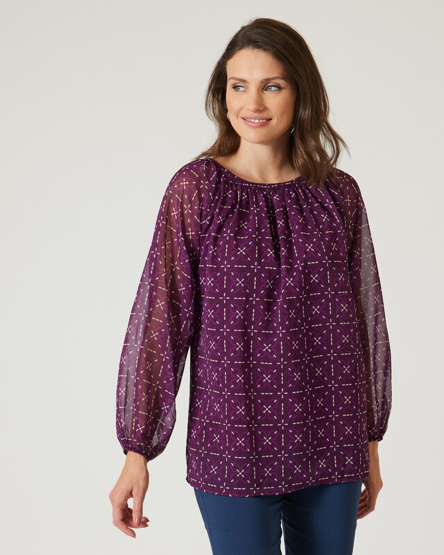Chiffonbluse, bedruckt