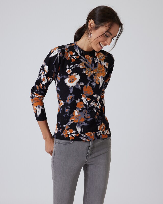 Classic Pullover "Blumenmalerei"