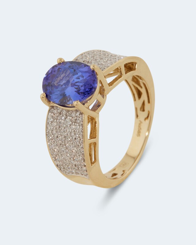 Ring mit Tansanit AAAA & Brillanten