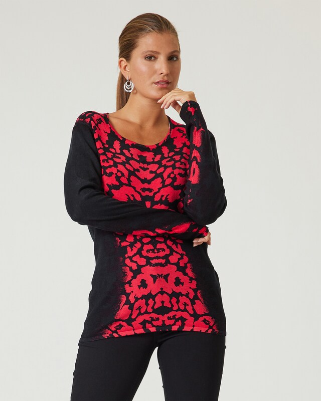 Pullover mit Leo-Sanduhr-Print