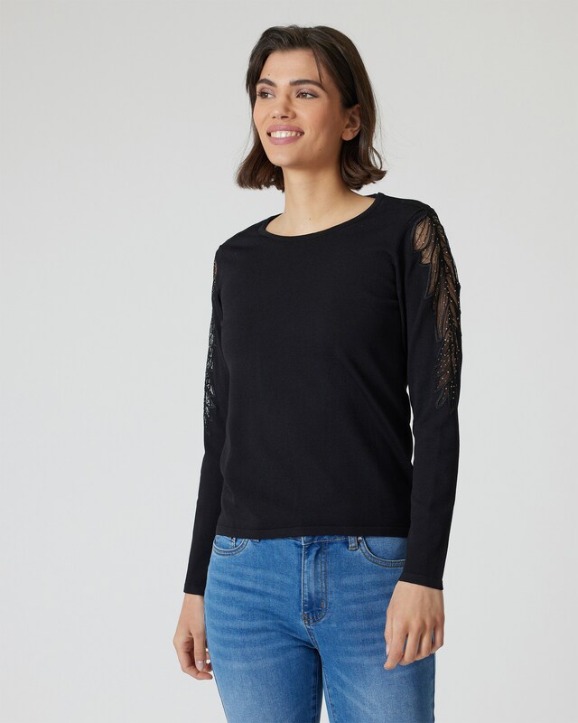 Glow Pullover mit Mesheinsatz