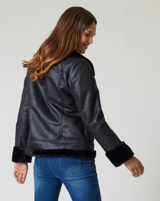 Bikerjacke in Veloursleder-Optik