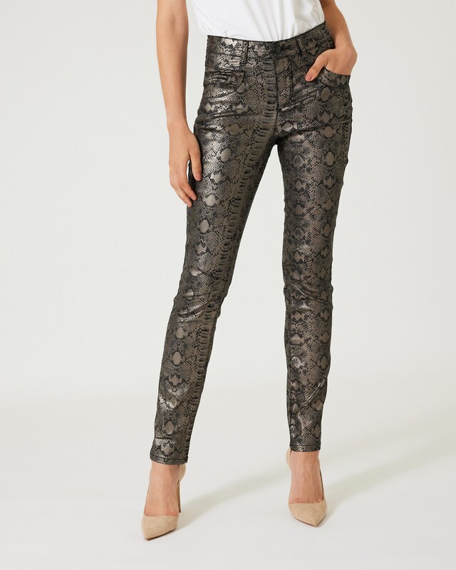 5 Pocket Hose in Snake Metallic