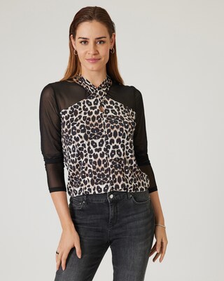 Shirt mit Leo und Mesh