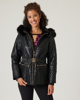 Steppjacke mit Webpelzbesatz
