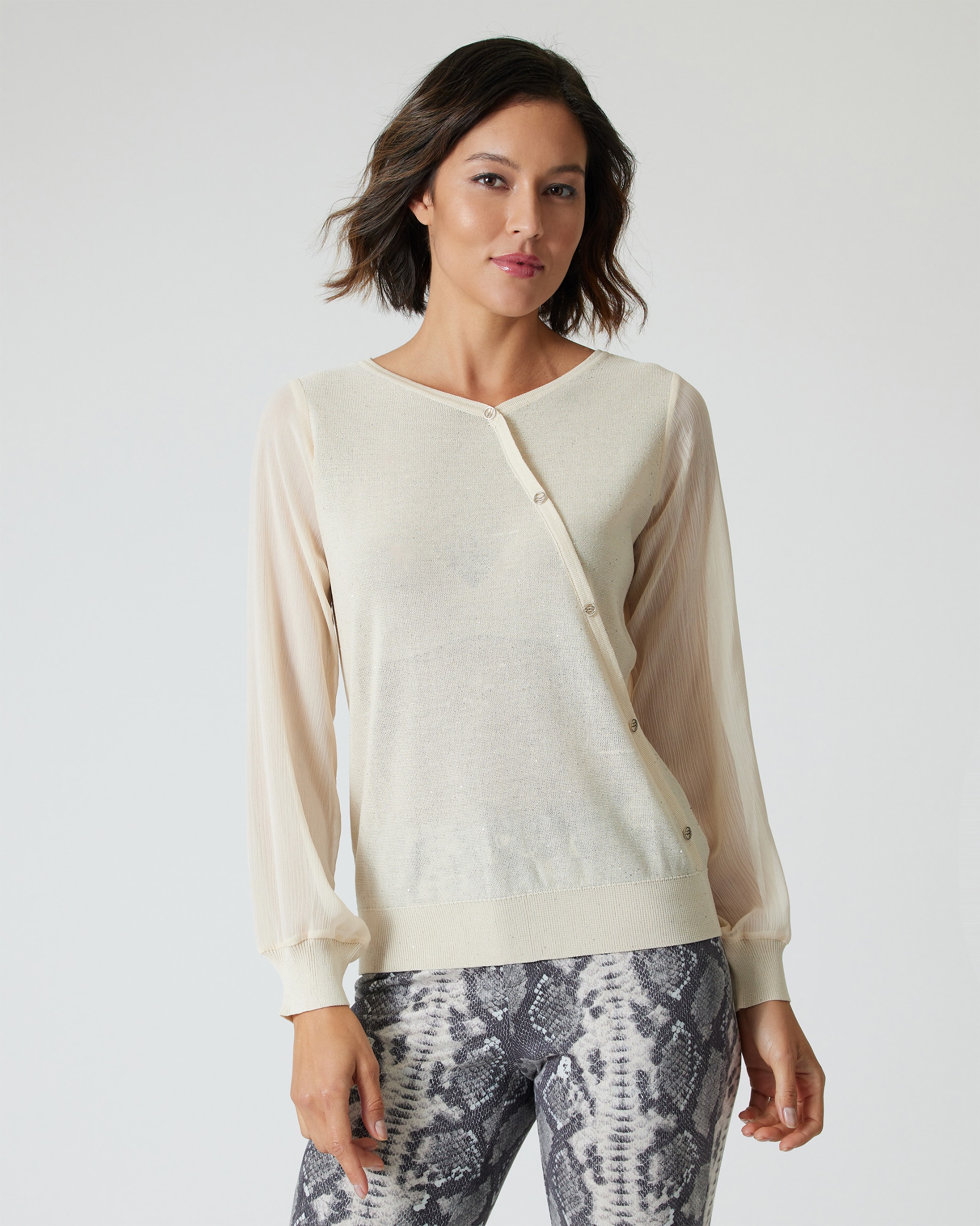 Pullover mit Chiffonärmeln