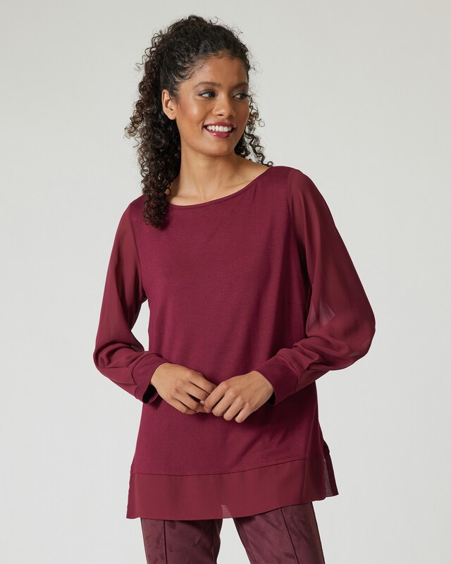 Shirt mit Chiffonsaum