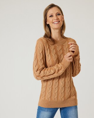 Strickpullover mit Zopfmuster