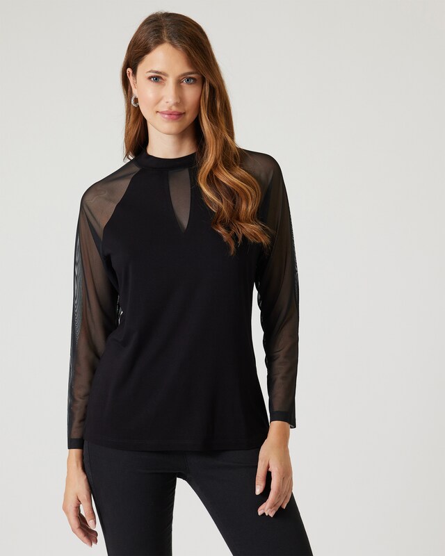 Shirt mit Meshärmeln