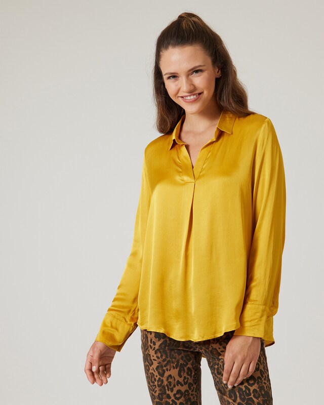 Satinbluse mit Hemdkragen