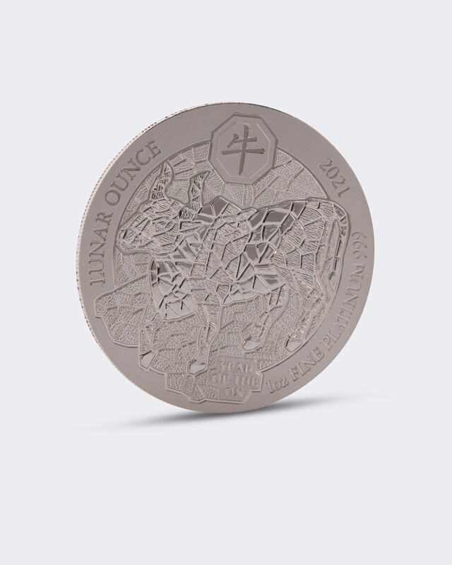 Platin-Münze Jahr des Ochsen 2021