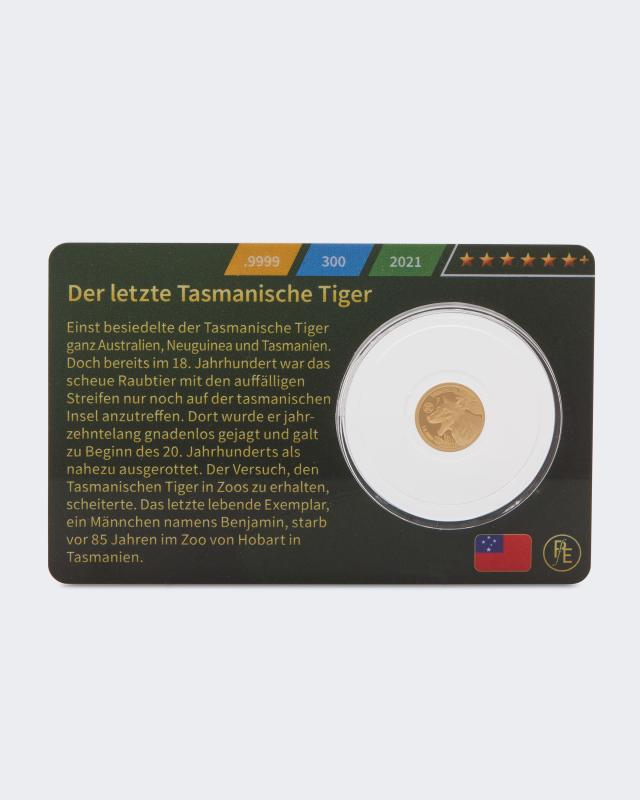 Reppa Double Piedfort Goldmunze Tasmanischer Tiger