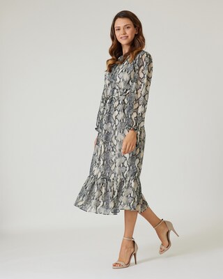 Chiffonkleid mit Schlangendruck
