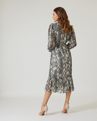 Chiffonkleid mit Schlangendruck