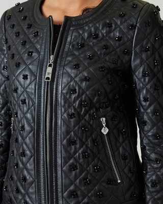 Lederjacke mit Applikation