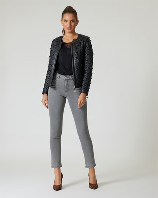 Lederjacke mit Applikation
