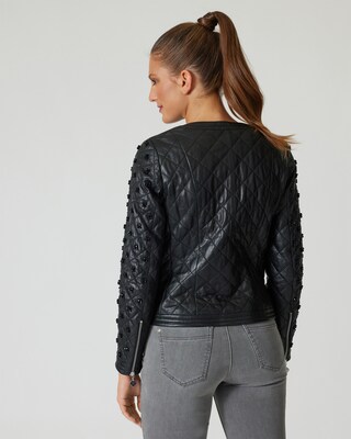 Lederjacke mit Applikation
