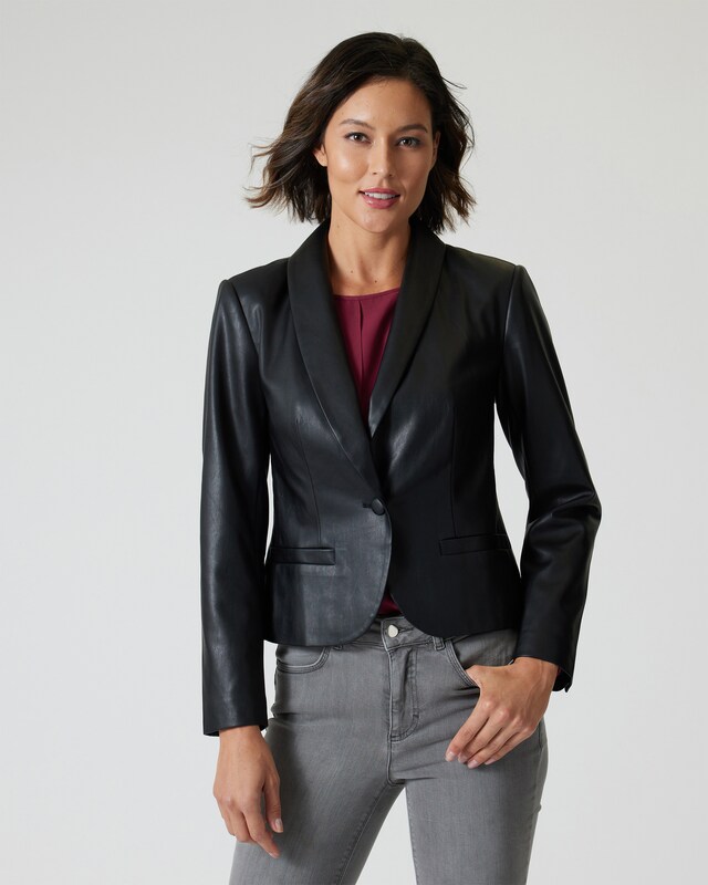 Blazer in Leder-Optik