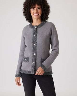 Strickjacke mit Glanzgarn