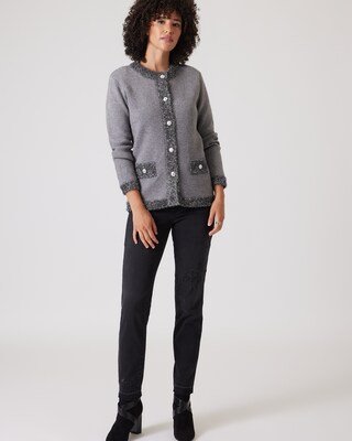 Strickjacke mit Glanzgarn