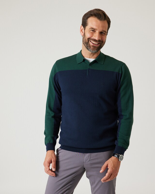 Strick-Poloshirt mit Kontrastdetails