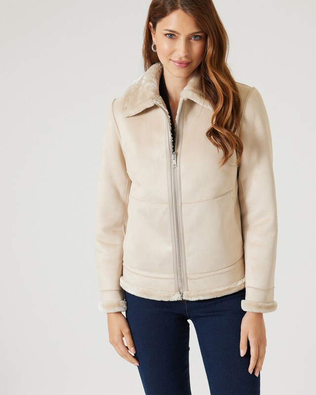 Wendejacke mit Webpelz