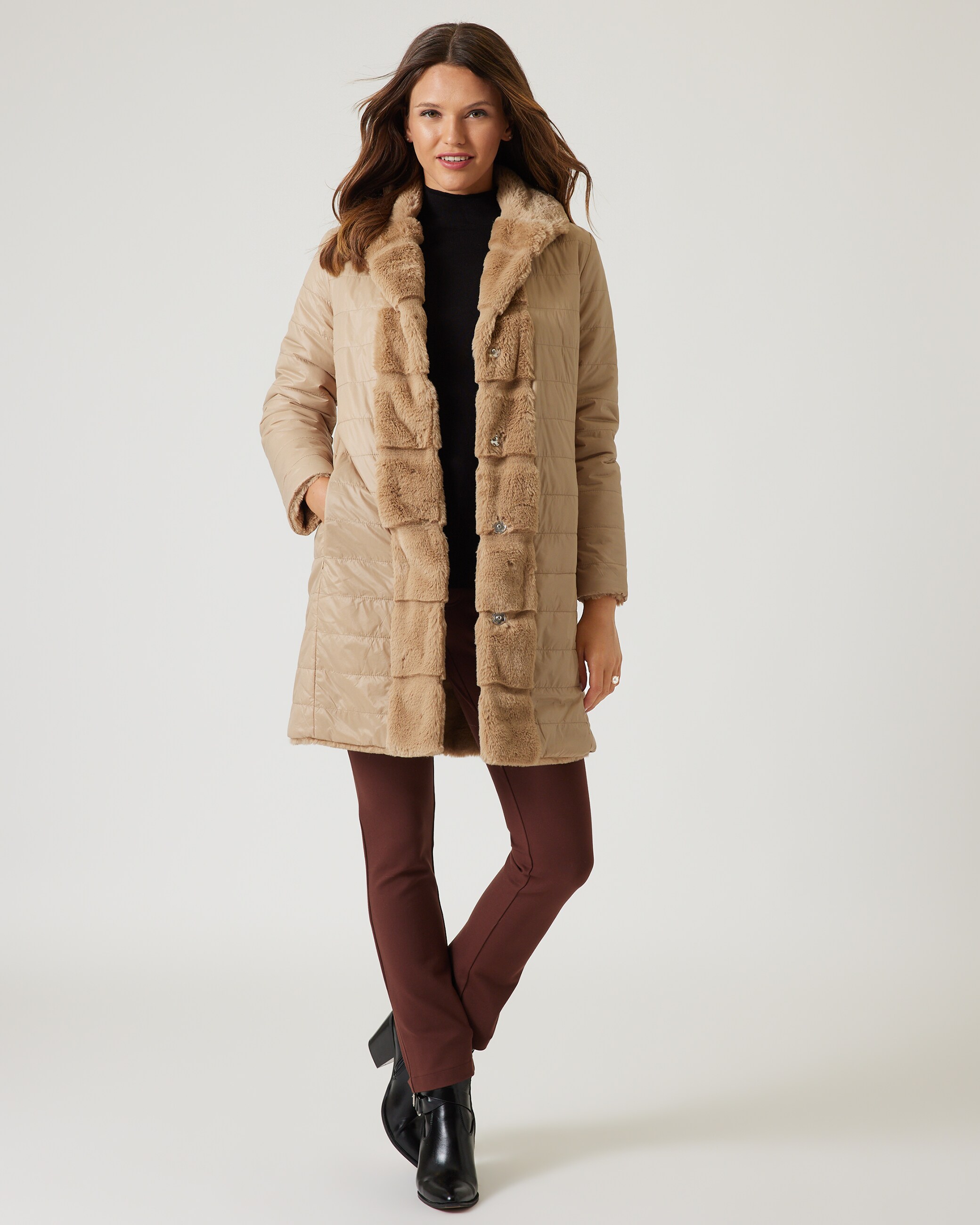 Wendejacke mit Webpelz