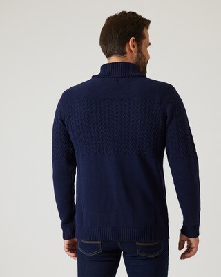 Rollkragenpullover mit Zopfmuster
