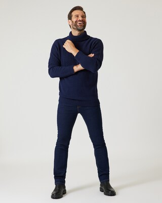 Rollkragenpullover mit Zopfmuster