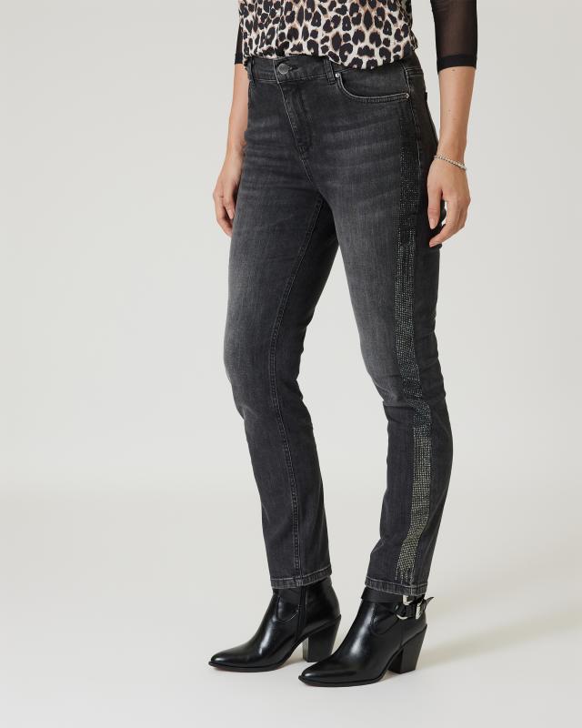 5-Pocket-Jeans mit Strassstreifen