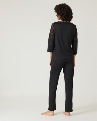Pyjama mit Spitze & Strass