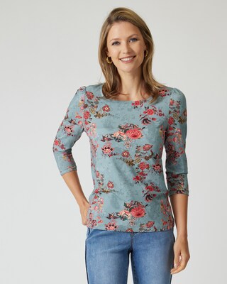 Shirt mit U-Boot-Ausschnitt